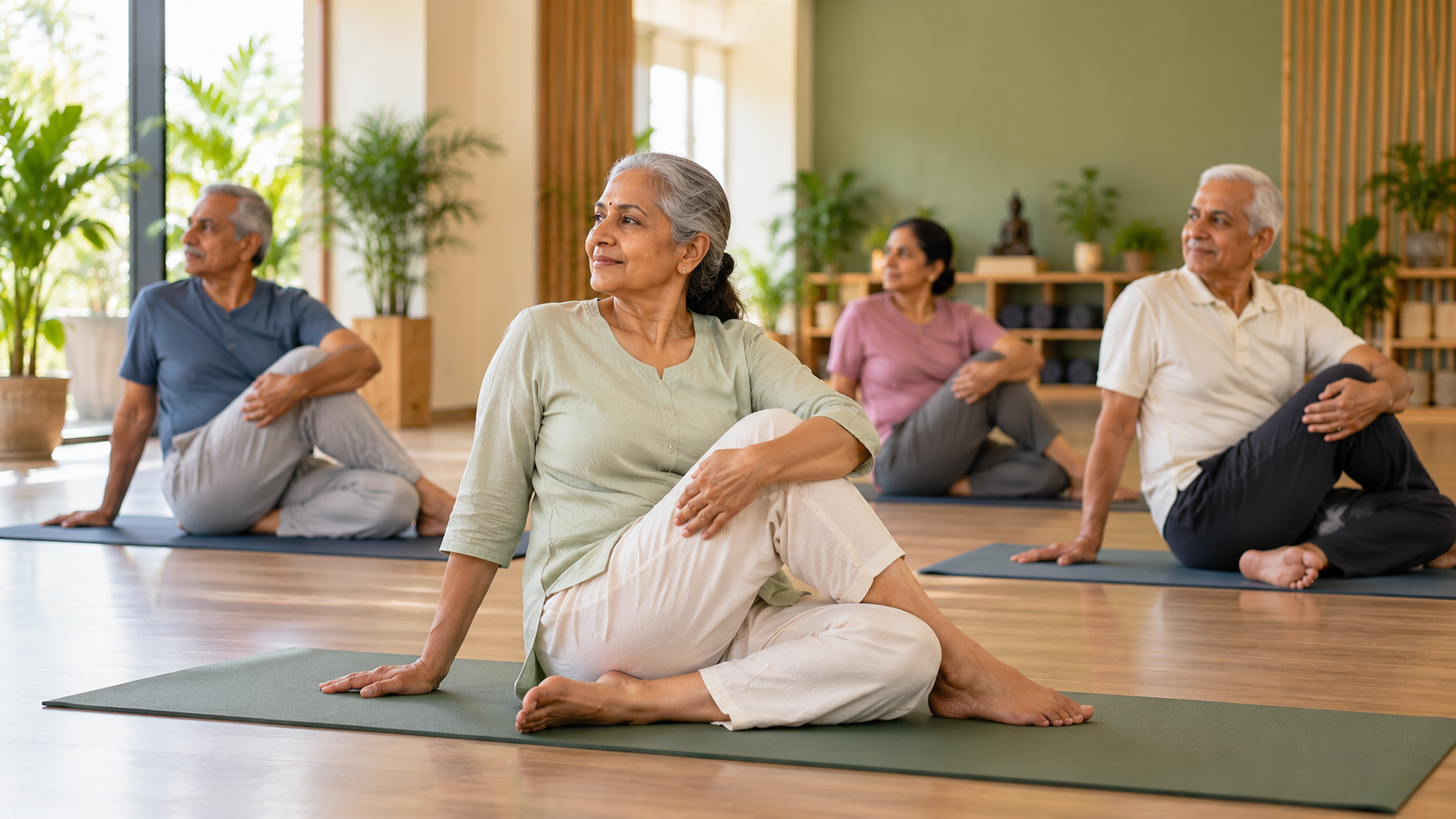 Senior citizen yoga in Coimbatore